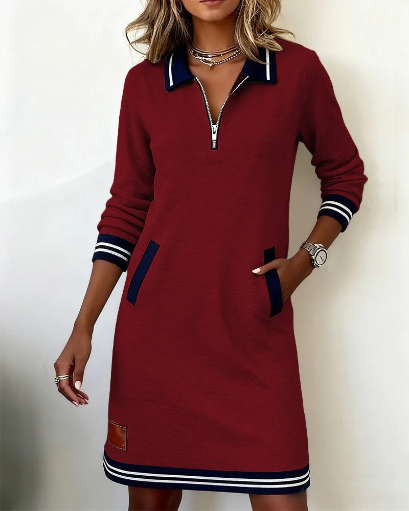 Saylor™ Zip Collar Sweatshirt Dress